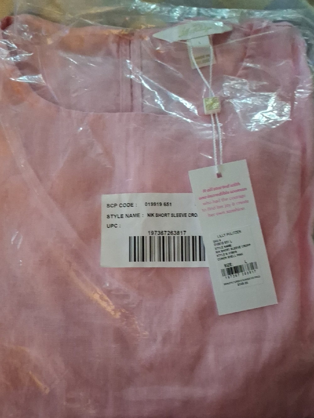 Lilly Pulitzer Nik Ric Rac Linen Top In Conch Shell Pink - Picture 2 of 6